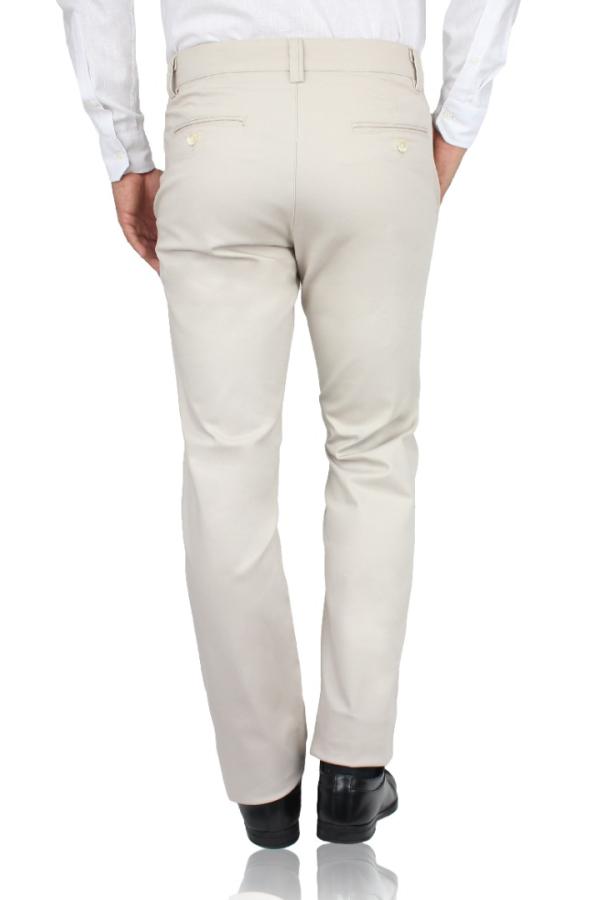 Pantalón De Vestir Con Bolsas Color Arena Regular Stretch Para Hombre